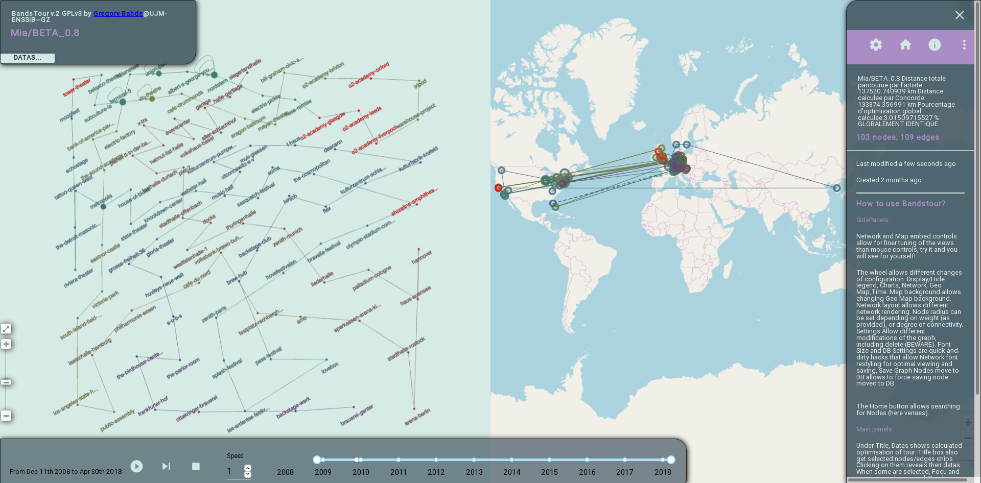 Bandstour, analyse et visualisation socio-spatiale des tournées musicales Thumbnail